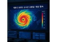 태풍 경로 및 예상 풍속 지도